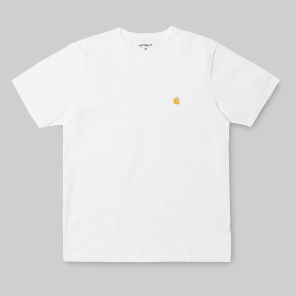 CARHARTT CHASE SS T-SHIRT WHITE GOLD 